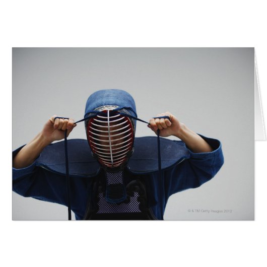 Kendo Fencer Fastening Mask 2 Cards (Front Horizontal)