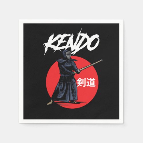 Kendo Fighter Bogu Shinai Samurai Katana Ninja Gif Napkins
