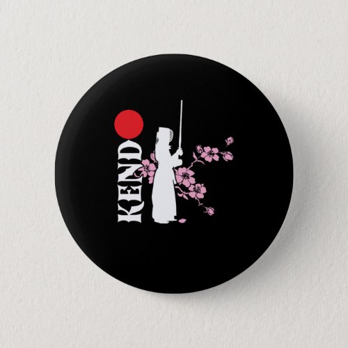 Kendo Japan Bogu Shinai Katana Samurai Ninja Gift Button