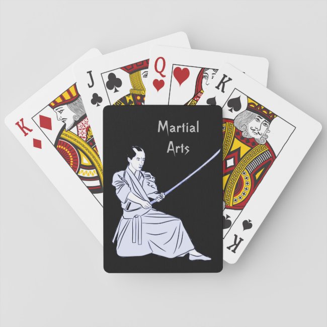 Kendo Martial Arts Sports Black Playing Cards