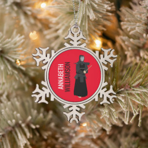 Kendo Snowflake Pewter Christmas Ornament