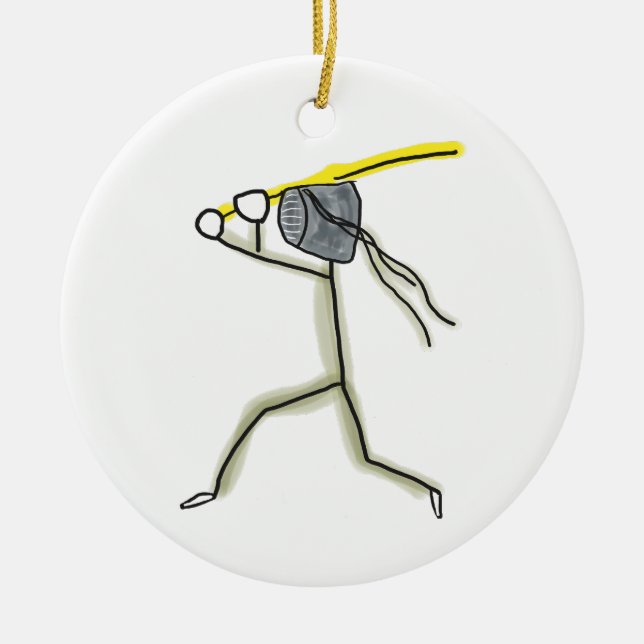 Kendo Stickman Ceramic Ornament (Front)