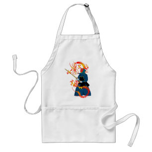 Kendo Swordsman and Fire Dragon Adult Apron