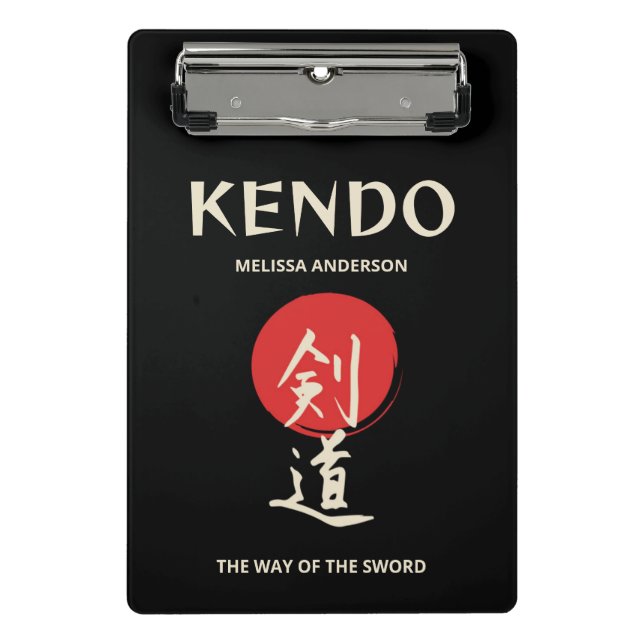 Kendo Vintage Red Black Mini Clipboard (Front)