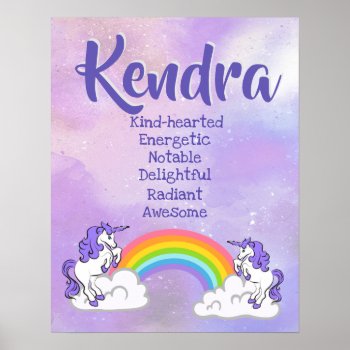 Kendra Name Poster by SjasisDesignSpace at Zazzle