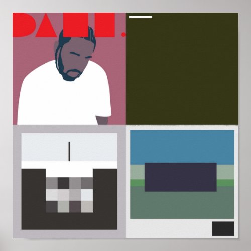 kendrick discography minimal album cover poster