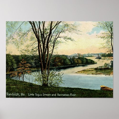 Kennebec River Randolph Maine Vintage Poster