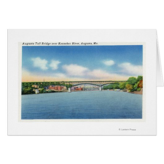 Kennebec River View of the Augusta Toll Bridge Cards (Front Horizontal)