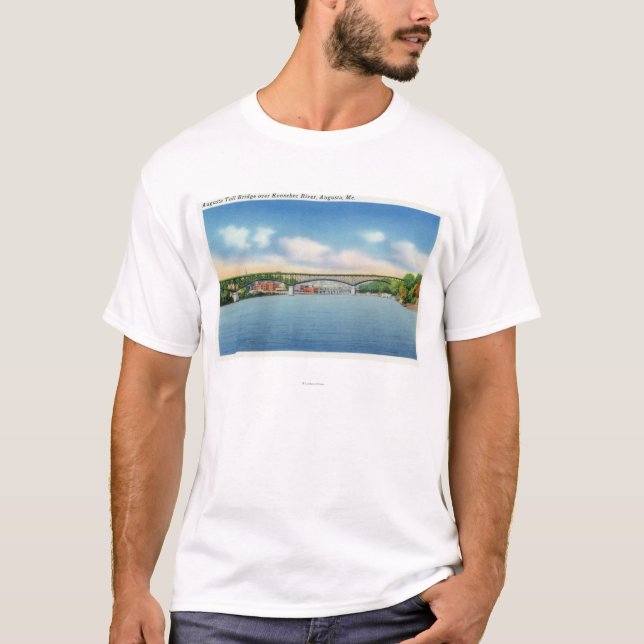 Kennebec River View of the Augusta Toll Bridge T-Shirt (Front)