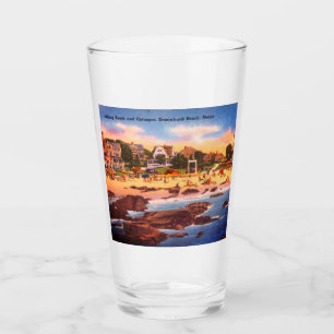 Kennebunk Beach, Maine Vintage Cottages Photo Glass