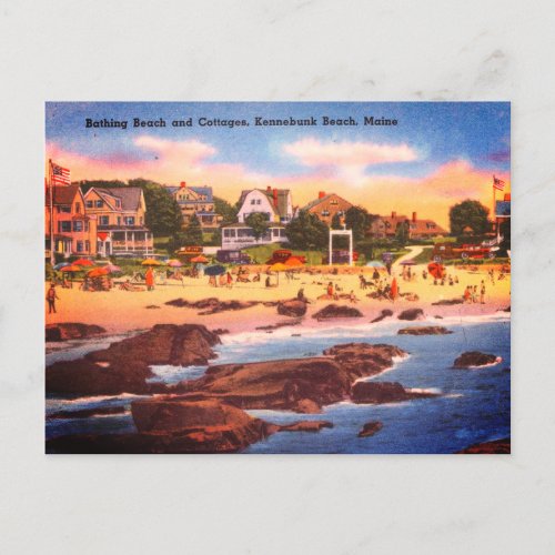 Kennebunk Beach Maine Vintage Cottages Photo Postcard