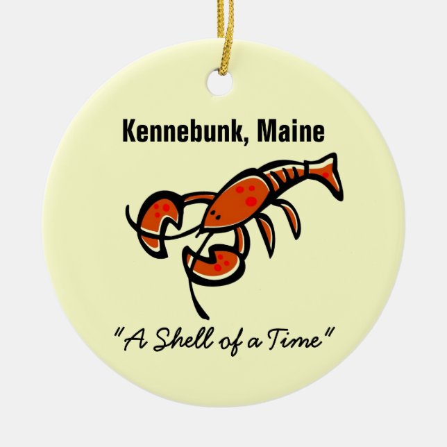 Kennebunk, Maine Lobster Ceramic Ornament (Front)