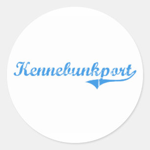 Kennebunkport Maine Classic Design Round Sticker