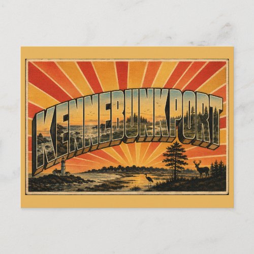 Kennebunkport Maine Coastline Salt Marshes Forests Postcard