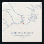 Kennebunkport Maine Destination Wedding Favor Stone Coaster<br><div class="desc">These elegant Kennebunkport Maine map stone coasters are the perfect gift for newlyweds who love Kennebunkport, or as gifts for your wedding party or Maine destination wedding favors for your guests. This coaster has a heart over Nonantum Resort, the Colony Hotel and Saint Ann's By the Sea and the map...</div>