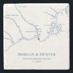 Kennebunkport Maine Destination Wedding Favor Stone Coaster<br><div class="desc">These elegant Kennebunkport Maine map stone coasters are the perfect gift for newlyweds who love Kennebunkport, or as gifts for your wedding party or Maine destination wedding favors for your guests. This coaster has a heart over Nonantum Resort, the Colony Hotel and Saint Ann's By the Sea and the map...</div>
