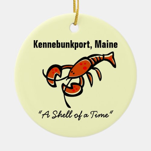 Kennebunkport Maine Lobster Ceramic Ornament