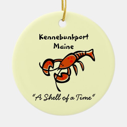 Kennebunkport Maine Lobster Ceramic Ornament
