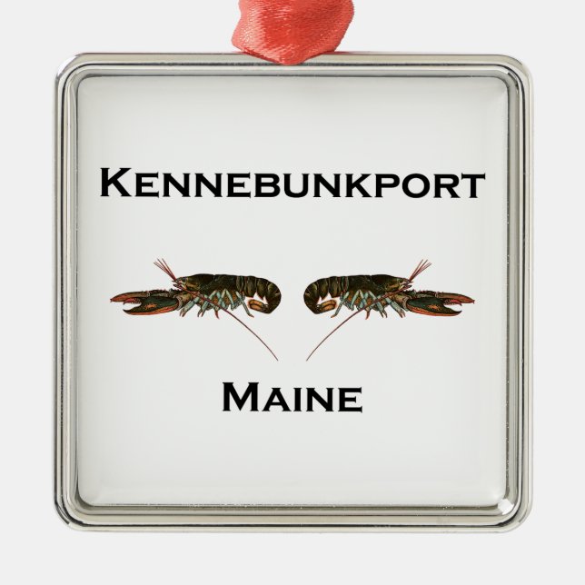 Kennebunkport Maine Lobsters Metal Ornament (Front)
