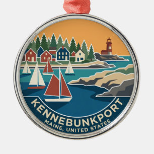 Kennebunkport Maine Metal Ornament