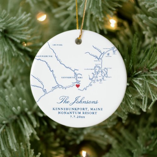 Kennebunkport Maine Wedding Our First Christmas  Ceramic Ornament