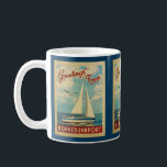 Kennebunkport Sailboat Vintage Travel Maine Coffee Mug<br><div class="desc">This Greetings From Kennebunkport Maine vintage travel nautical design features a boat sailing on the water with seagulls and a blue sky filled with gorgeous puffy white clouds.</div>