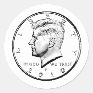 KENNED HALF DOLLAR CLASSIC ROUND STICKER