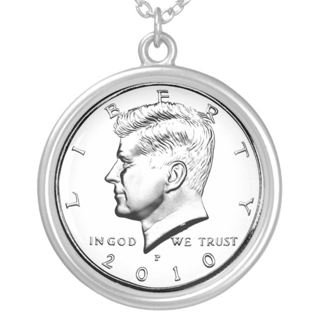 KENNED half dollar Silver Plated Necklace (Front)