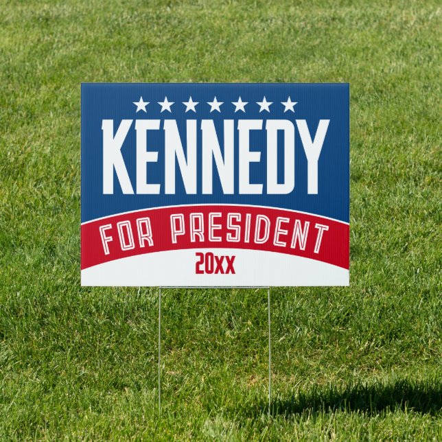Kennedy 2024 - red white blue simple modern sign (Insitu)