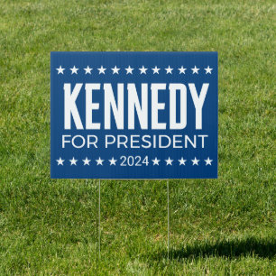 Kennedy 2024 - white blue simple modern sign