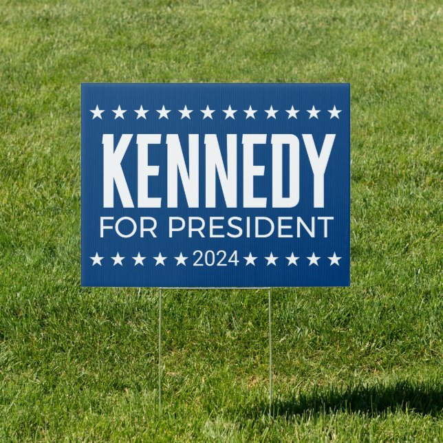 Kennedy 2024 - white blue simple modern sign (Insitu)