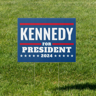 Kennedy 2024 - white blue simple modern sign