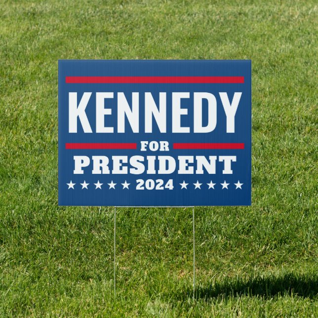 Kennedy 2024 - white blue simple modern sign (Insitu)