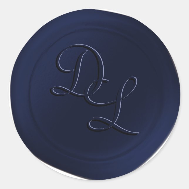 Kennedy Blue 2 Letter Monogram Wax Seal Stickers (Front)