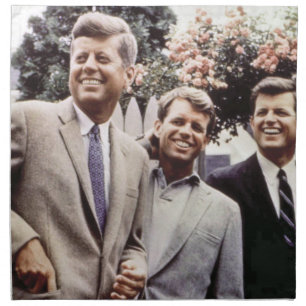 Kennedy Brothers, President John, Robert & Ted Cloth Napkin
