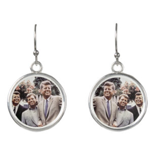 Kennedy Brothers, President John, Robert & Ted Earrings