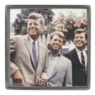 Kennedy Brothers, President John, Robert & Ted Gunmetal Finish Lapel Pin