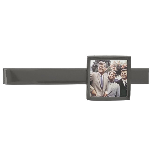Kennedy Brothers, President John, Robert & Ted Gunmetal Finish Tie Bar (Front)
