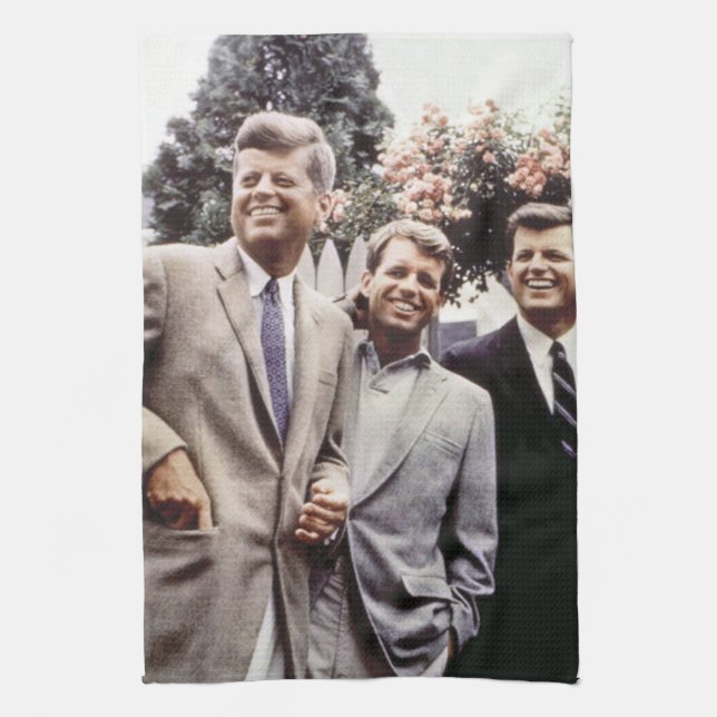 Kennedy Brothers, President John, Robert & Ted Kitchen Towel (Vertical)