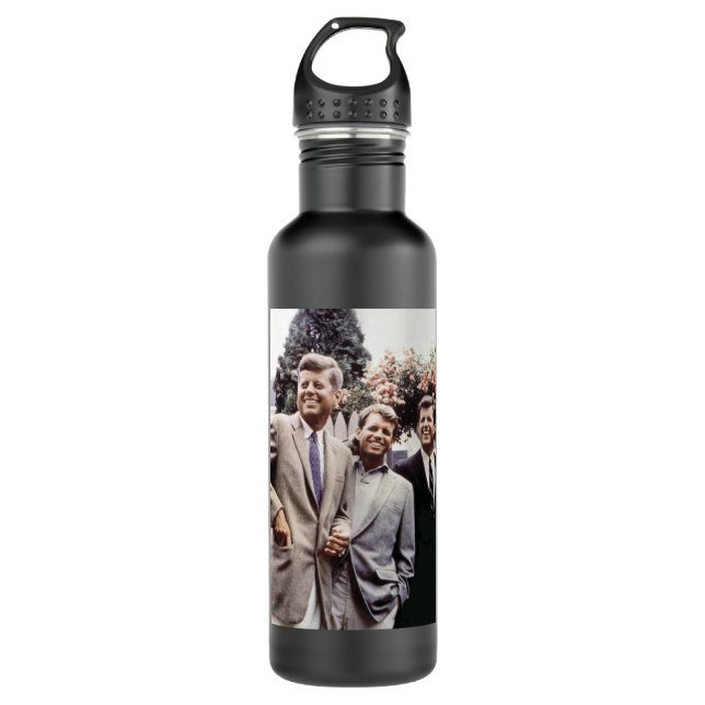 Kennedy Brothers, President John, Robert & Ted Stainless Steel Water Bottle (Front)