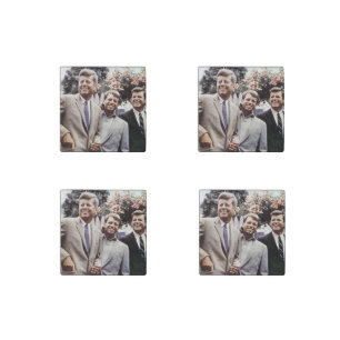 Kennedy Brothers, President John, Robert & Ted Stone Magnet