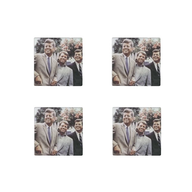 Kennedy Brothers, President John, Robert & Ted Stone Magnet (Front)