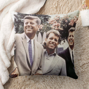 Kennedy Brothers, President John, Robert & Ted Throw Pillow