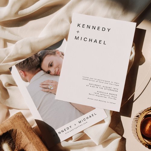 KENNEDY Classic Modern Minimalist Photo Wedding Invitation