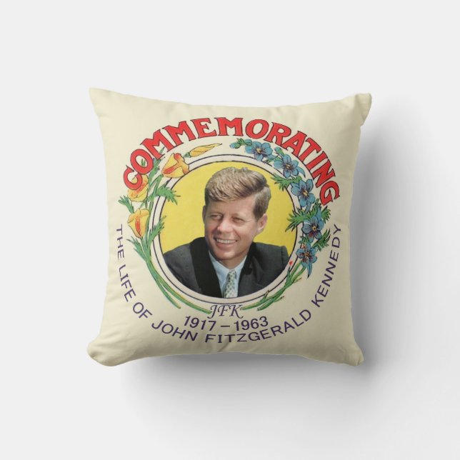 Kennedy Commemoration Throw Pillow (Front)