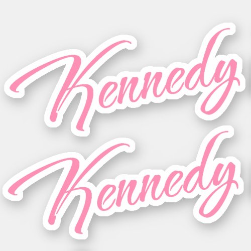 Kennedy Decorative Name in Pink x2 Sticker