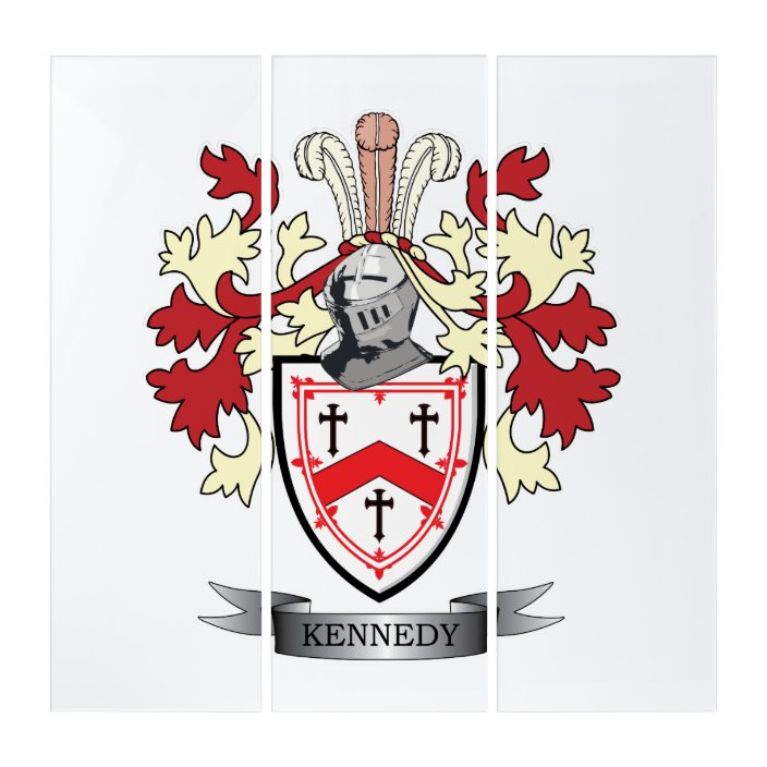 Kennedy Family Crest Coat of Arms Triptych