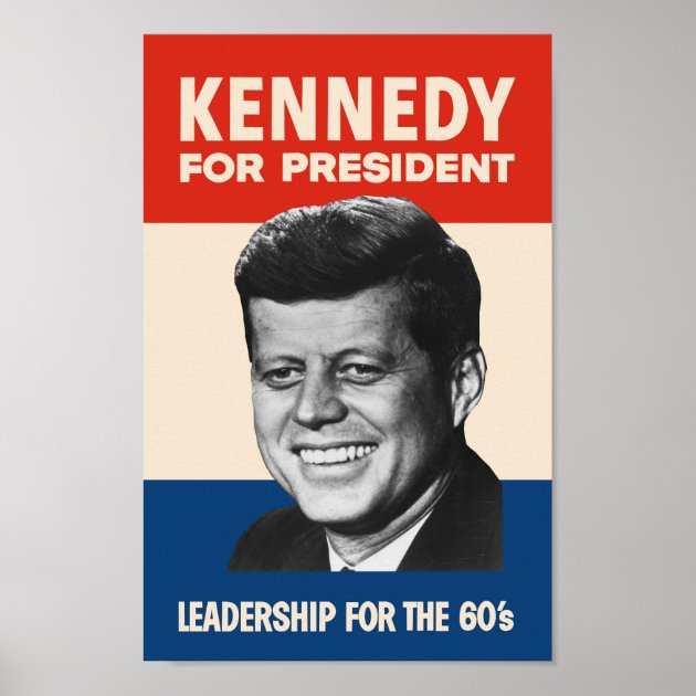 Affiche Kennedy For President - Poster Vintage 50x70cm - Décoration Murale