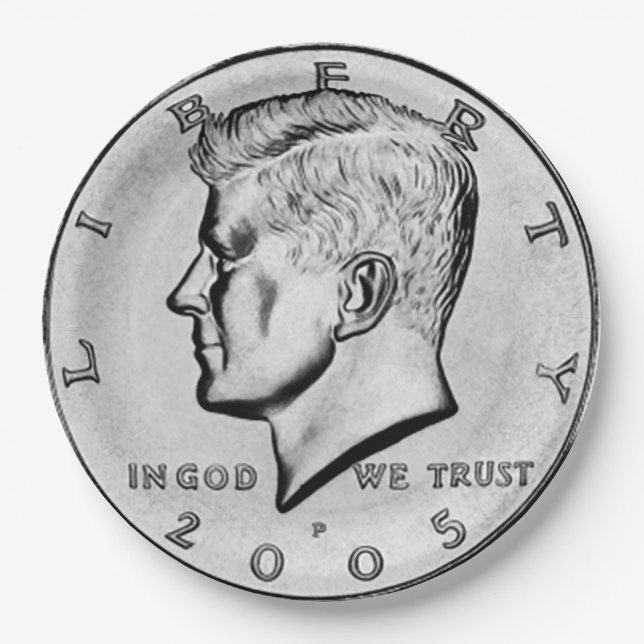 Kennedy Half Dollar Paper Plates (Front)