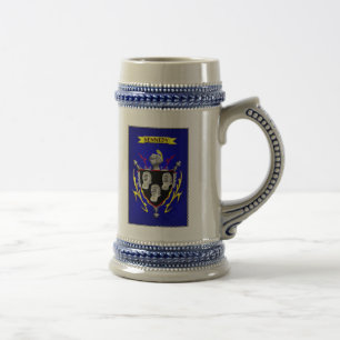 KENNEDY IRISH FAMILY HERALDIC SHIELD AND CREST BEER STEIN